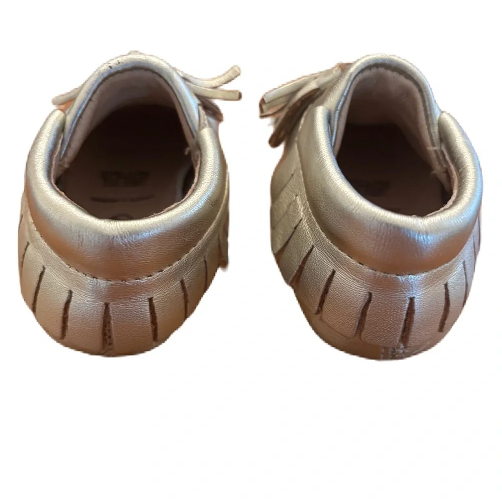 Old Soles Bambini Toggle Toddler Shoes Metallic Gold Fringe Size 9-12 Months